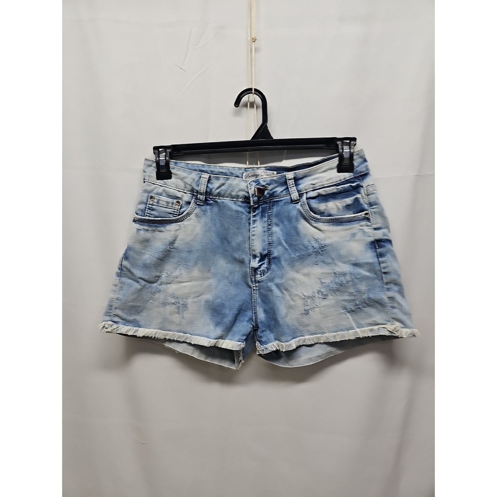 Prestige Denim Distressed Booty Shorts Raw‎ Hem Denim Shorts 32 x 2"